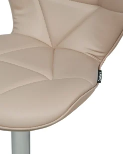 Set di 2 sedie alte VALETTA Pelle sintetica Beige chiaro