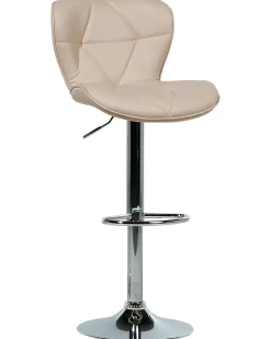 Set di 2 sedie alte VALETTA Pelle sintetica Beige chiaro
