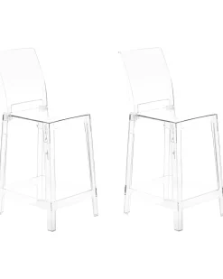 Set di 2 sedie alte WELLINGTON Trasparente