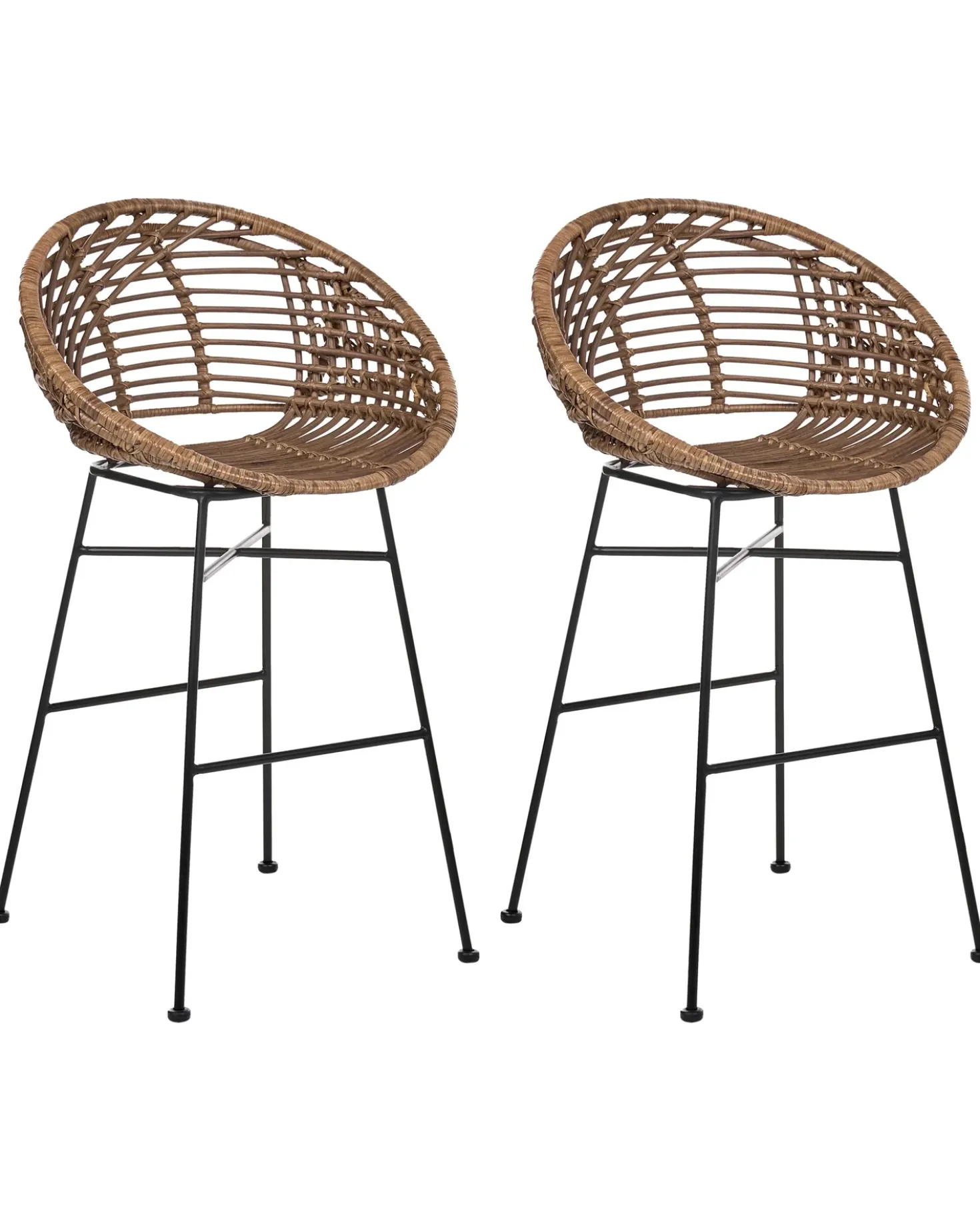 Set di 2 sedie alte WINDOM Rattan Marrone