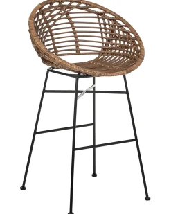 Set di 2 sedie alte WINDOM Rattan Marrone