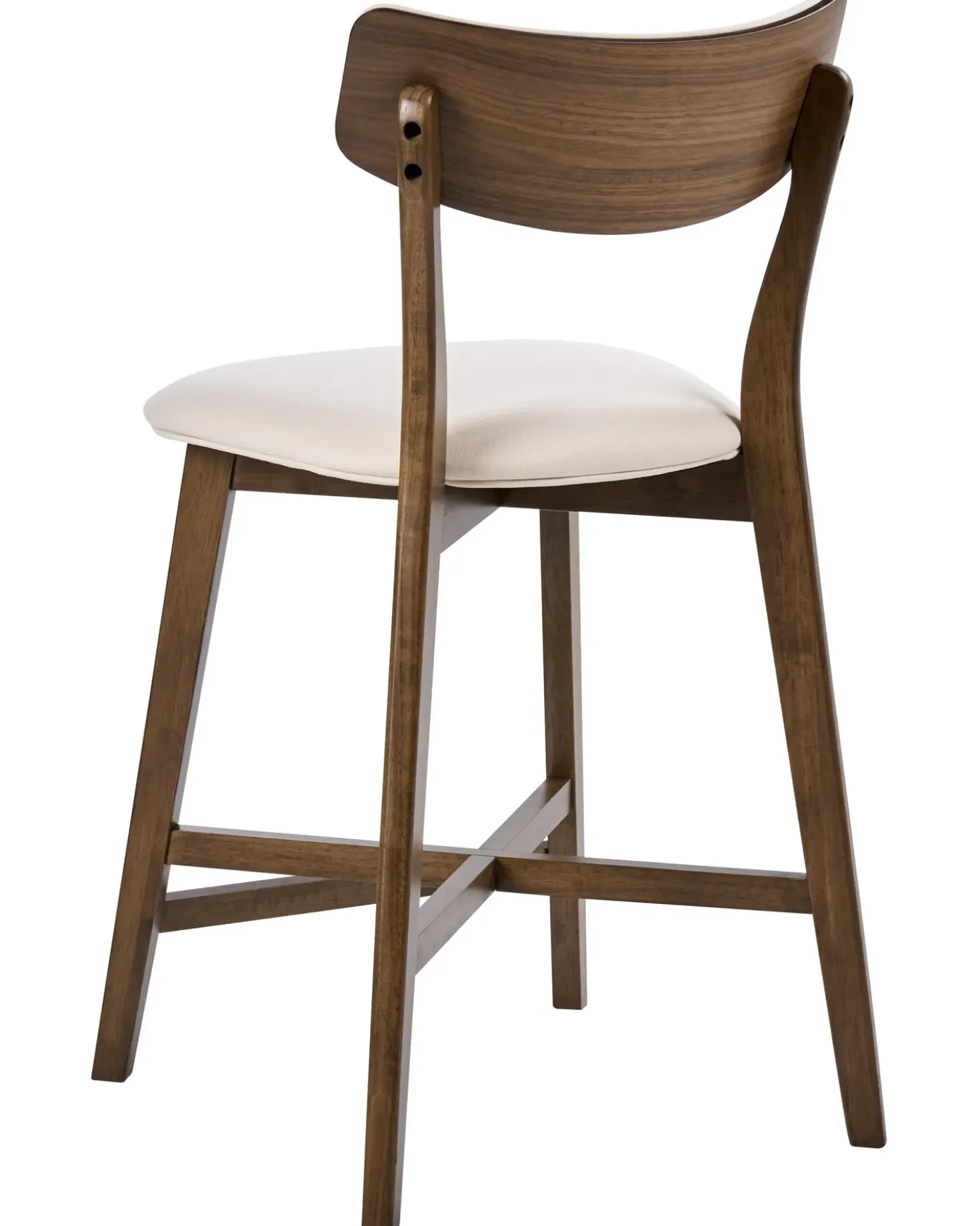Set di 2 sedie alte YUMA Legno Bianco sporco/Marrone
