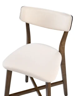 Set di 2 sedie alte YUMA Legno Bianco sporco/Marrone