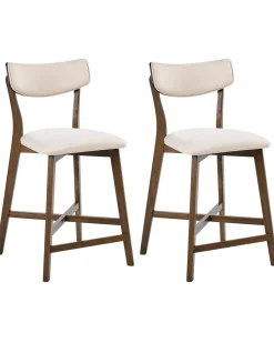 Set di 2 sedie alte YUMA Legno Bianco sporco/Marrone