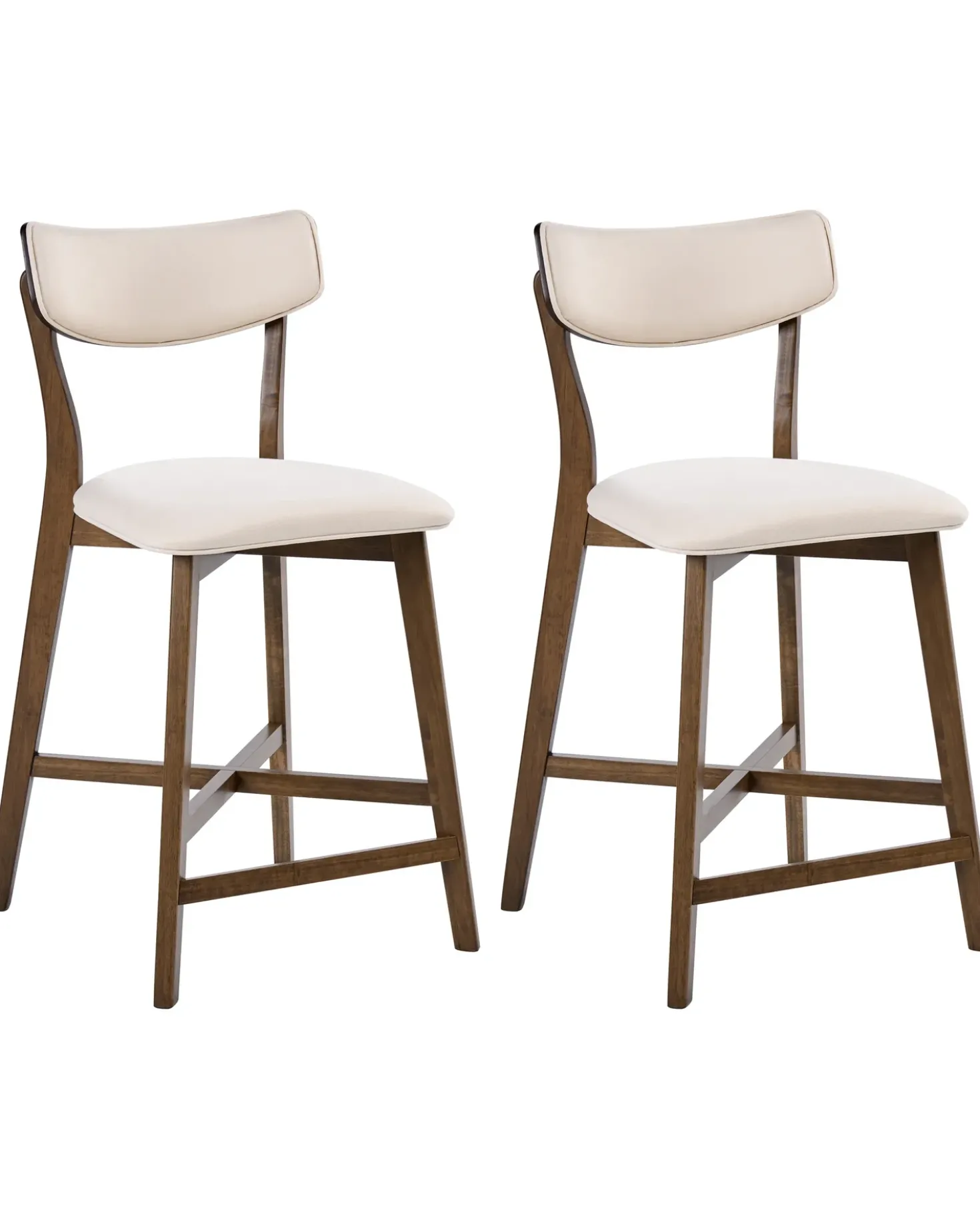 Set di 2 sedie alte YUMA Legno Bianco sporco/Marrone