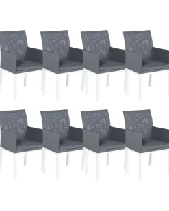 Set di 8 sedie BACOLI Tessuto Grigio scuro
