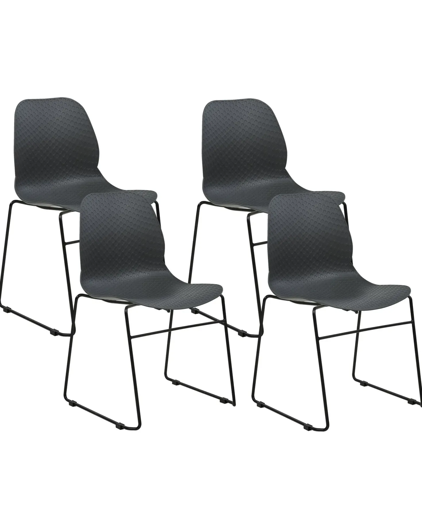 Set di 4 sedie da conferenza PANORA Grigio scuro