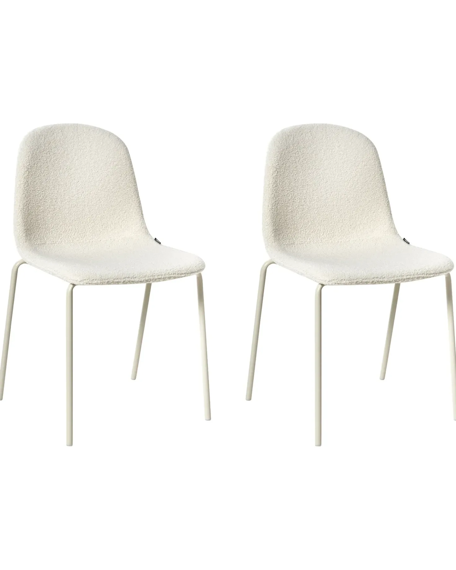 Set di 2 sedie da conferenza LOMA Bouclé Bianco sporco