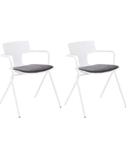Set di 2 sedie da conferenza MANSON Nero/Bianco