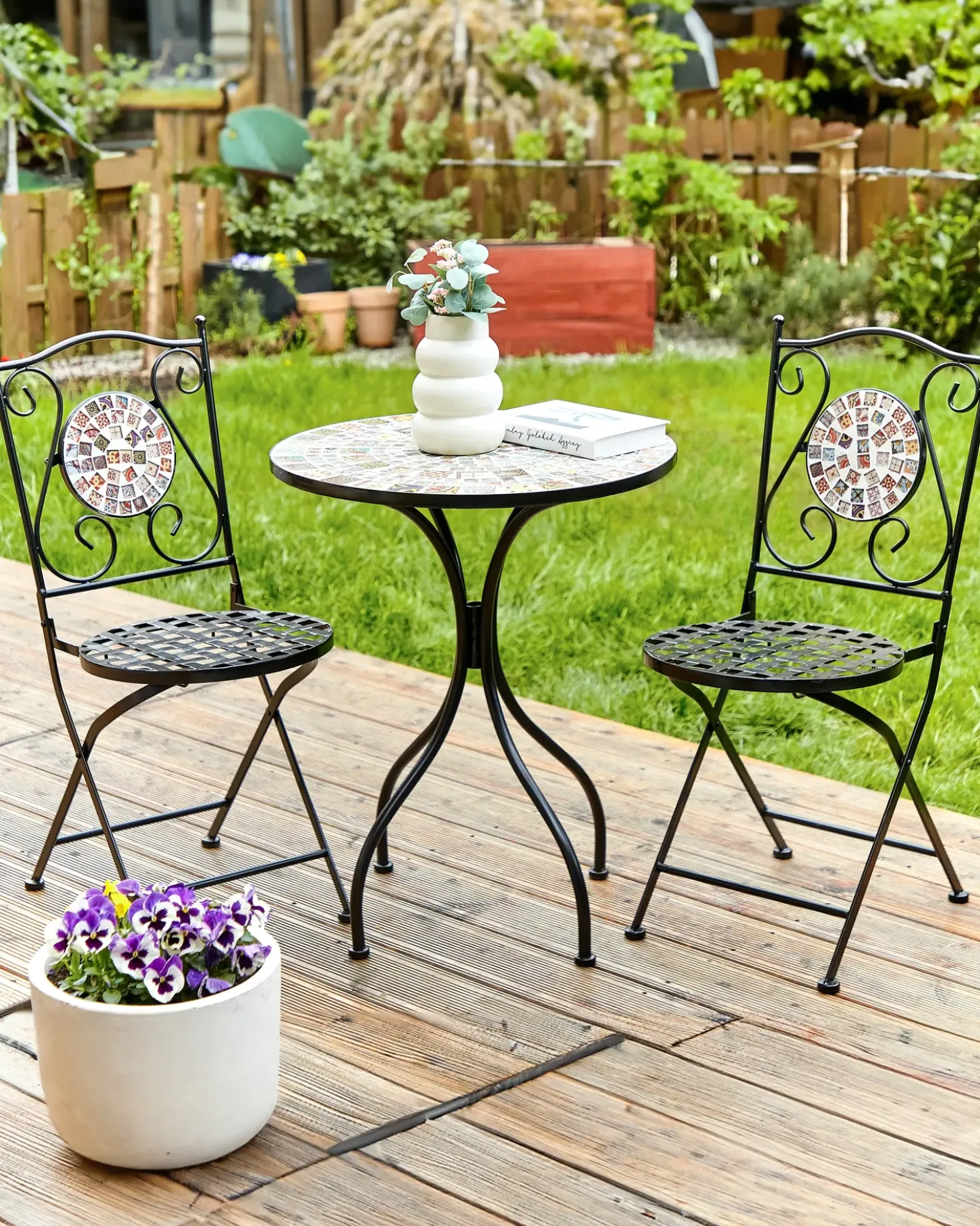 Set di 2 sedie da giardino CASARIO Metallo Nero