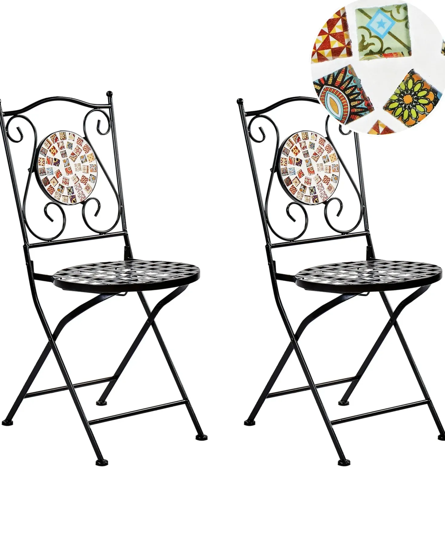 Set di 2 sedie da giardino CASARIO Metallo Nero