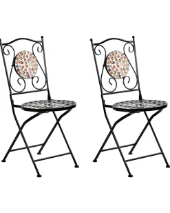 Set di 2 sedie da giardino CASARIO Metallo Nero