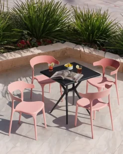 Set di 4 sedie da giardino GUBBIO Rosa