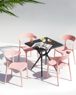 Set di 4 sedie da giardino GUBBIO Rosa