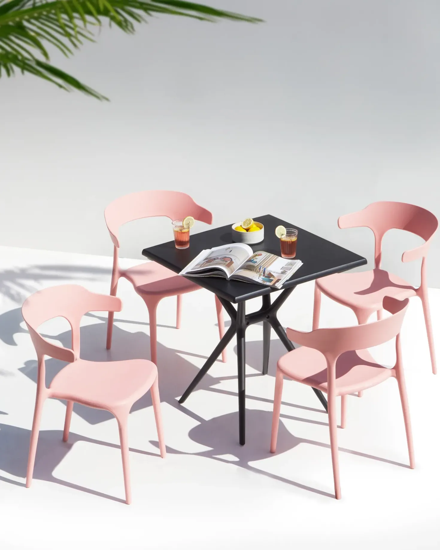 Set di 4 sedie da giardino GUBBIO Rosa
