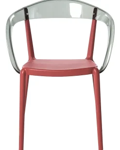 Set di 4 sedie da giardino MALEVIZI Impilabile Rosso