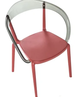 Set di 4 sedie da giardino MALEVIZI Impilabile Rosso