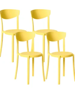 Set di 4 sedie da giardino VIESTE Giallo