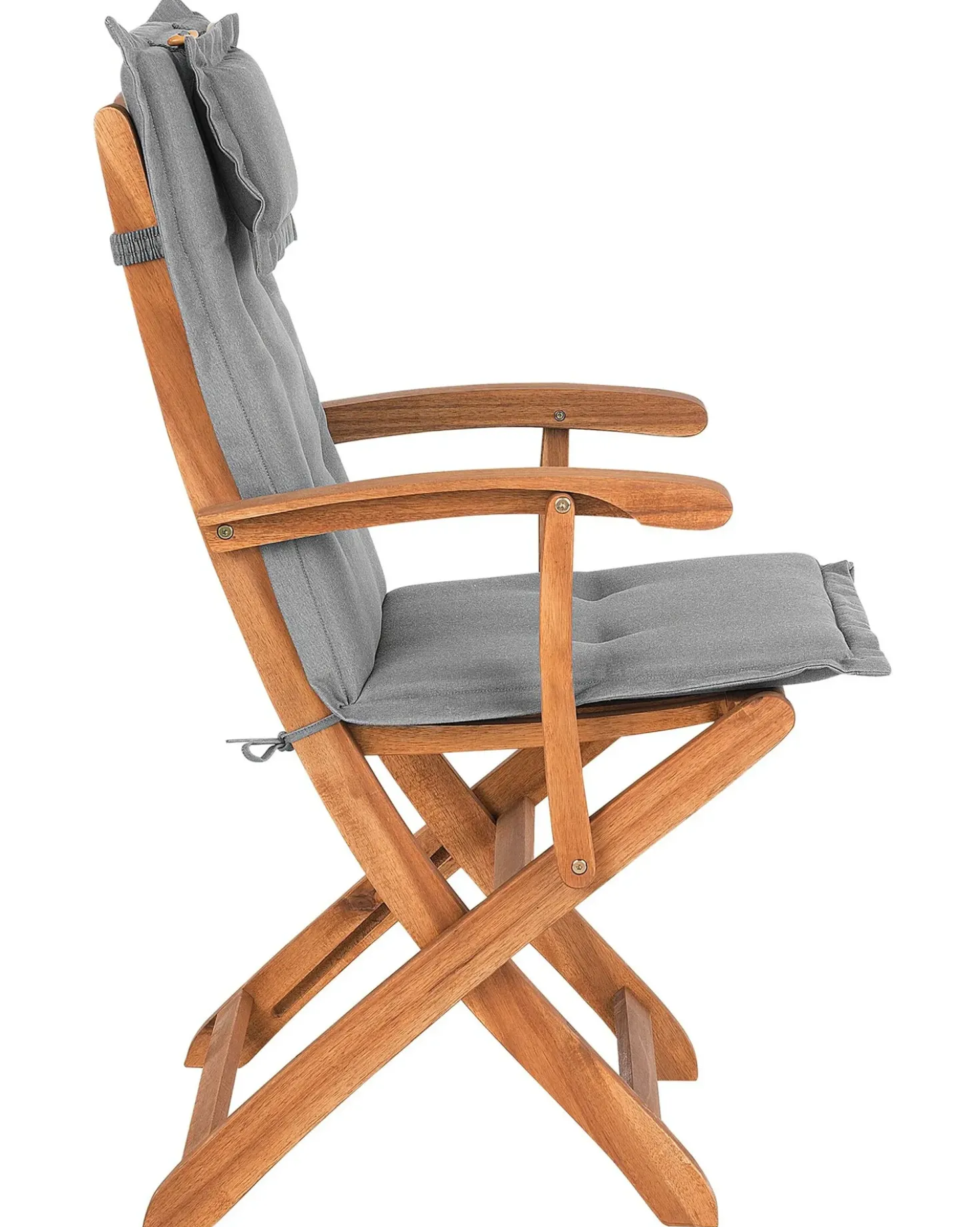 Set di 2 sedie da giardino con cuscini MAUI Legno d'acacia Grigio