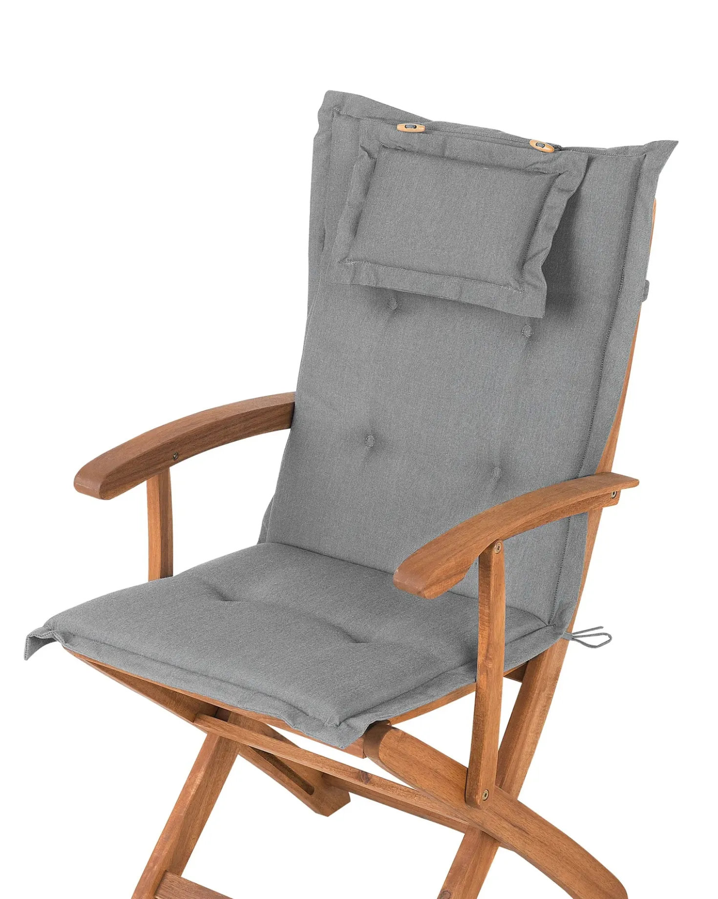 Set di 2 sedie da giardino con cuscini MAUI Legno d'acacia Grigio