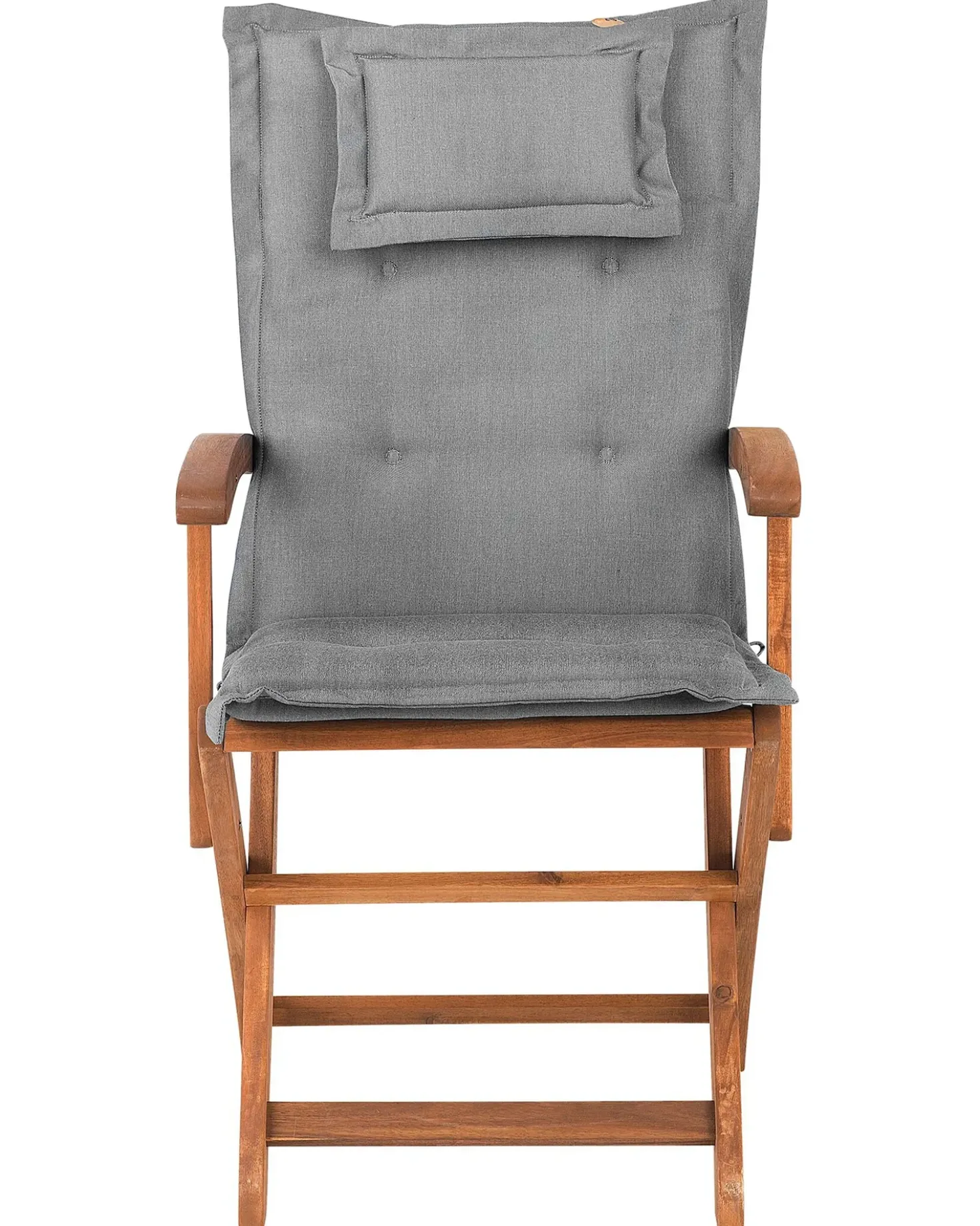Set di 2 sedie da giardino con cuscini MAUI Legno d'acacia Grigio