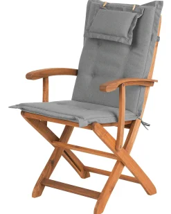 Set di 2 sedie da giardino con cuscini MAUI Legno d'acacia Grigio