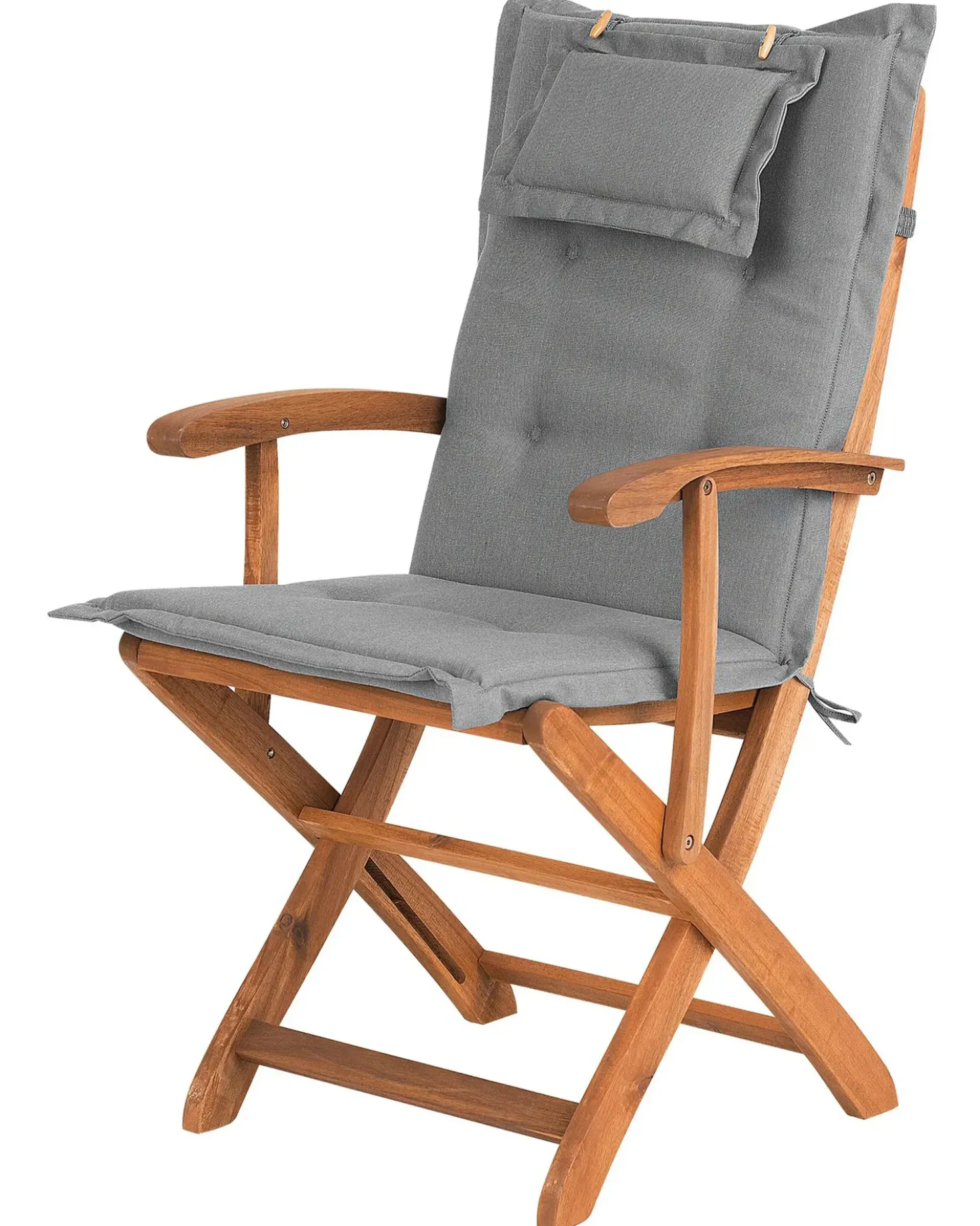 Set di 2 sedie da giardino con cuscini MAUI Legno d'acacia Grigio