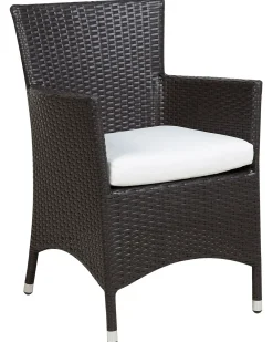 Set di 2 sedie da giardino con cuscini ITALY Rattan sintetico (PE) Marrone scuro