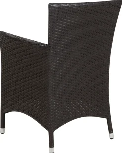 Set di 2 sedie da giardino con cuscini ITALY Rattan sintetico (PE) Marrone scuro