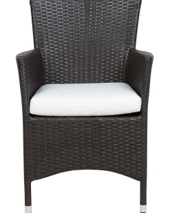 Set di 2 sedie da giardino con cuscini ITALY Rattan sintetico (PE) Marrone scuro