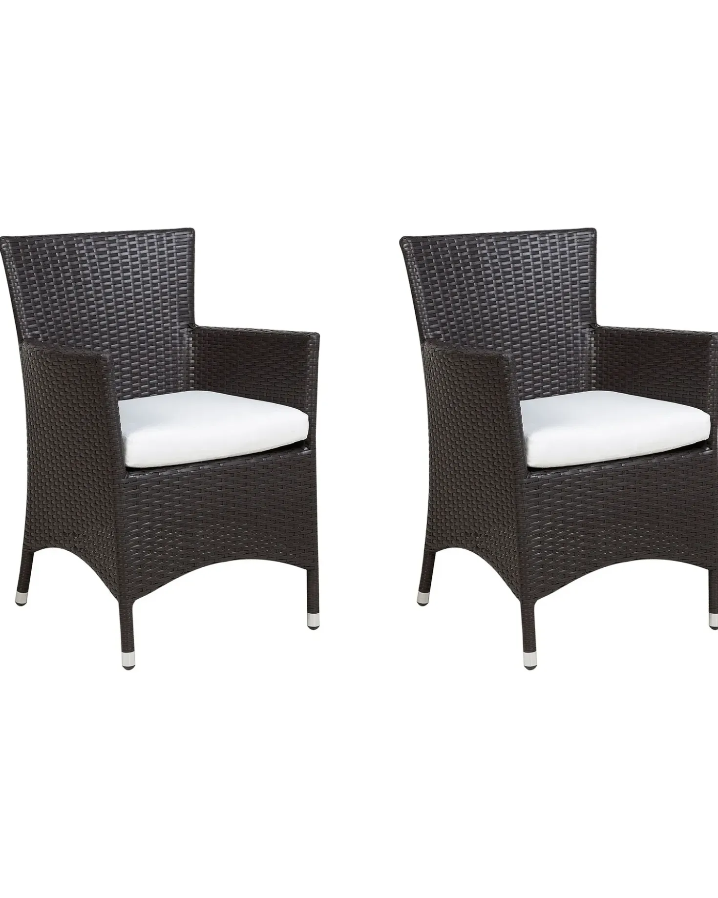 Set di 2 sedie da giardino con cuscini ITALY Rattan sintetico (PE) Marrone scuro