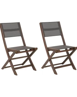 Set di 2 sedie da giardino CESANA Legno d'acacia Marrone scuro