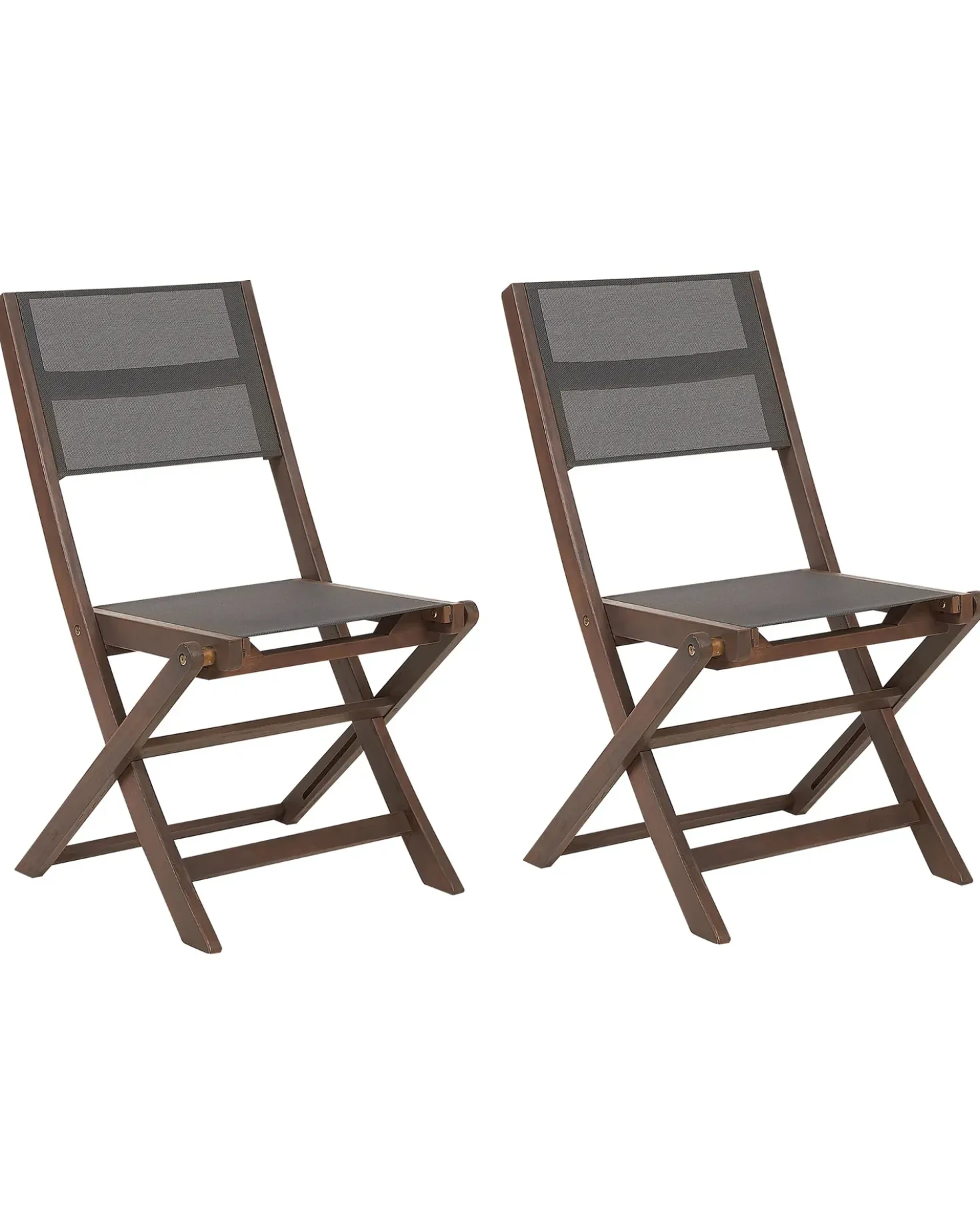 Set di 2 sedie da giardino CESANA Legno d'acacia Marrone scuro