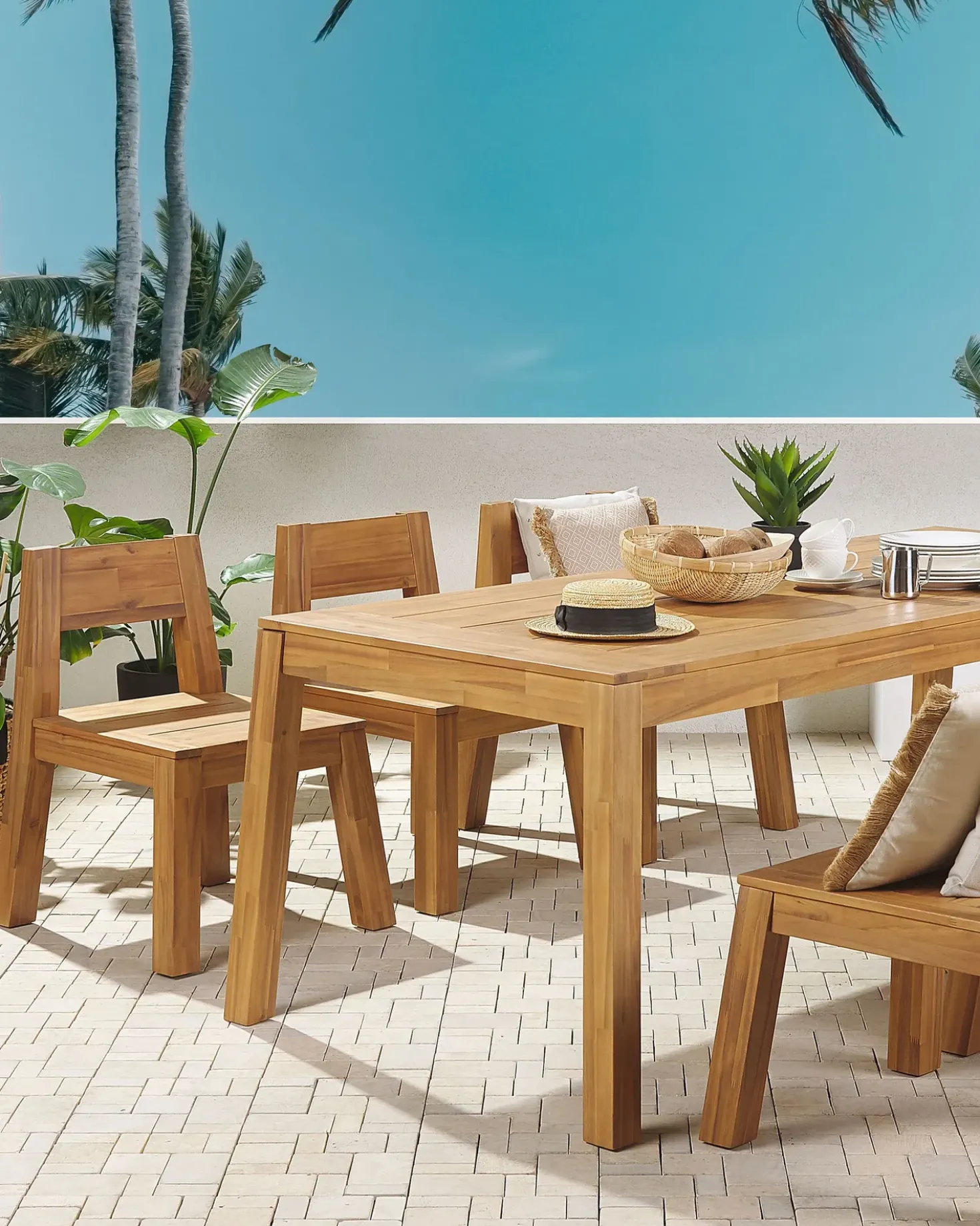 Set di 2 sedie da giardino LIVORNO Legno d'acacia Marrone
