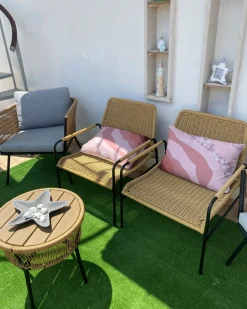 Set di 2 sedie da giardino PRASIMO Rattan sintetico (PE) Naturale