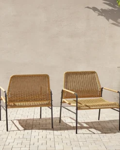 Set di 2 sedie da giardino PRASIMO Rattan sintetico (PE) Naturale