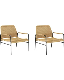Set di 2 sedie da giardino PRASIMO Rattan sintetico (PE) Naturale