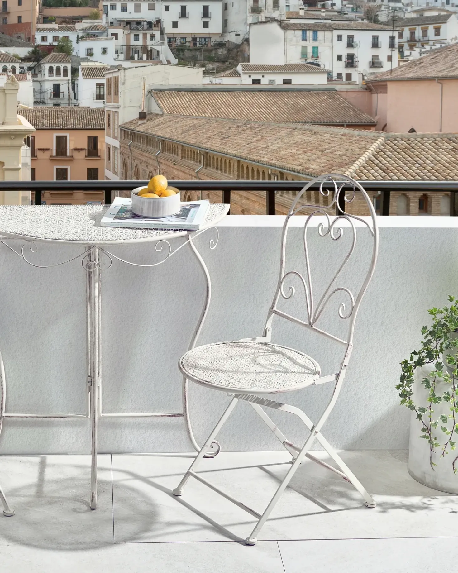 Set di 2 sedie da giardino FOLELLI Pieghevole Metallo Beige chiaro