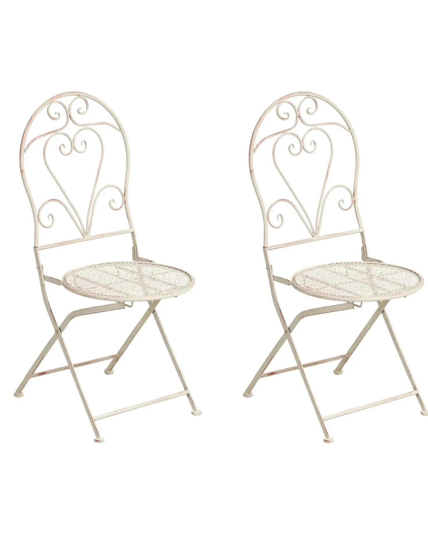 Set di 2 sedie da giardino FOLELLI Pieghevole Metallo Beige chiaro