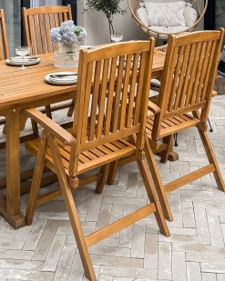 Set di 2 sedie da giardino JAVA Legno d'acacia Marrone chiaro