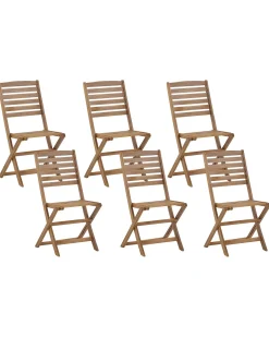 Set di 6 sedie da giardino TOLVE Legno d'acacia Marrone