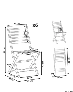 Set di 6 sedie da giardino TOLVE Legno d'acacia Marrone