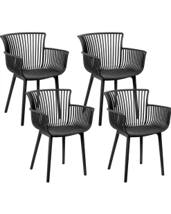 Set di 4 sedie da giardino PESARO Nero