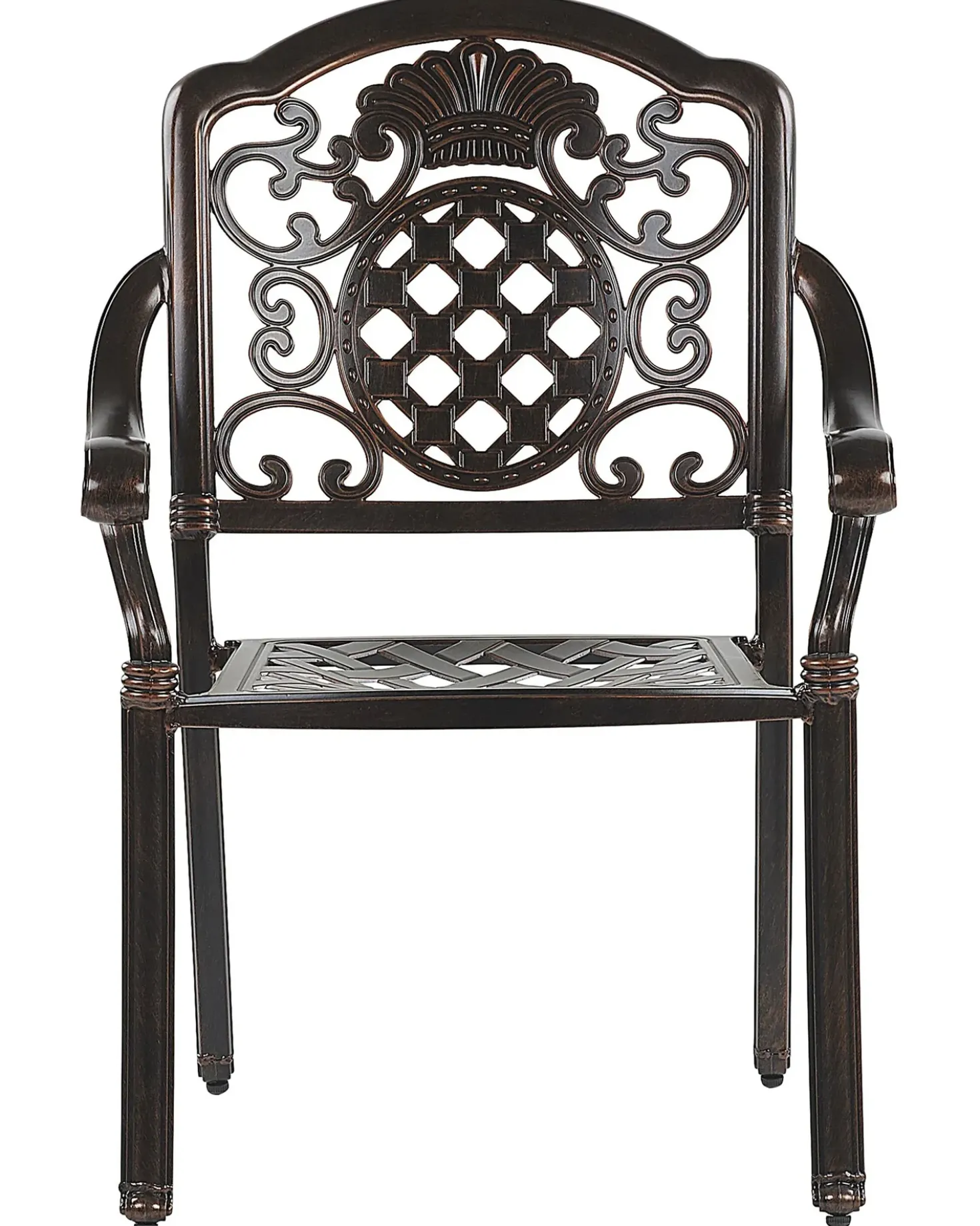 Set di 4 sedie da giardino con cuscini SALENTO Metallo Marrone scuro
