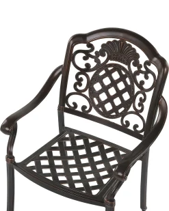 Set di 4 sedie da giardino con cuscini SALENTO Metallo Marrone scuro