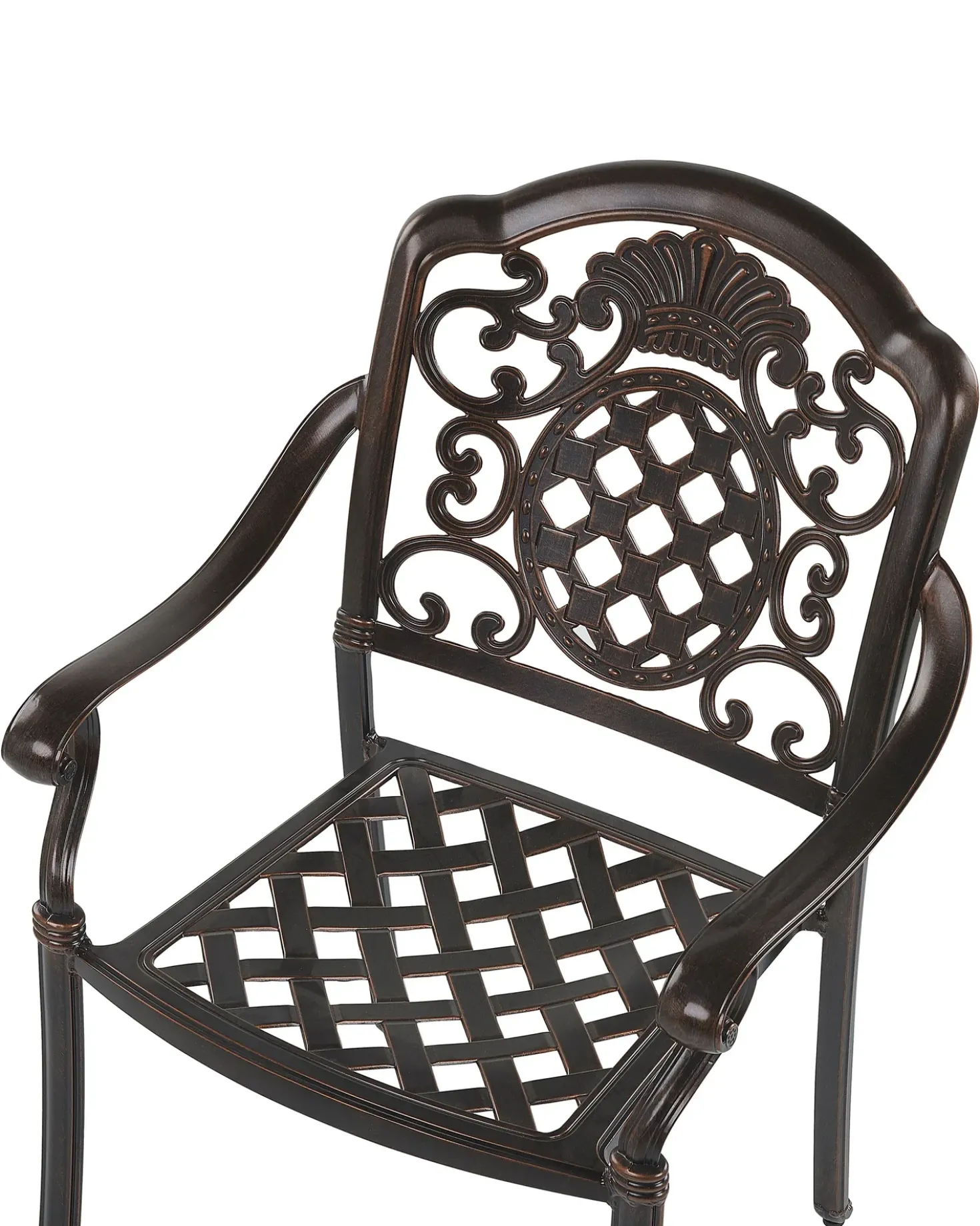 Set di 4 sedie da giardino con cuscini SALENTO Metallo Marrone scuro