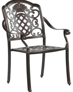 Set di 4 sedie da giardino con cuscini SALENTO Metallo Marrone scuro