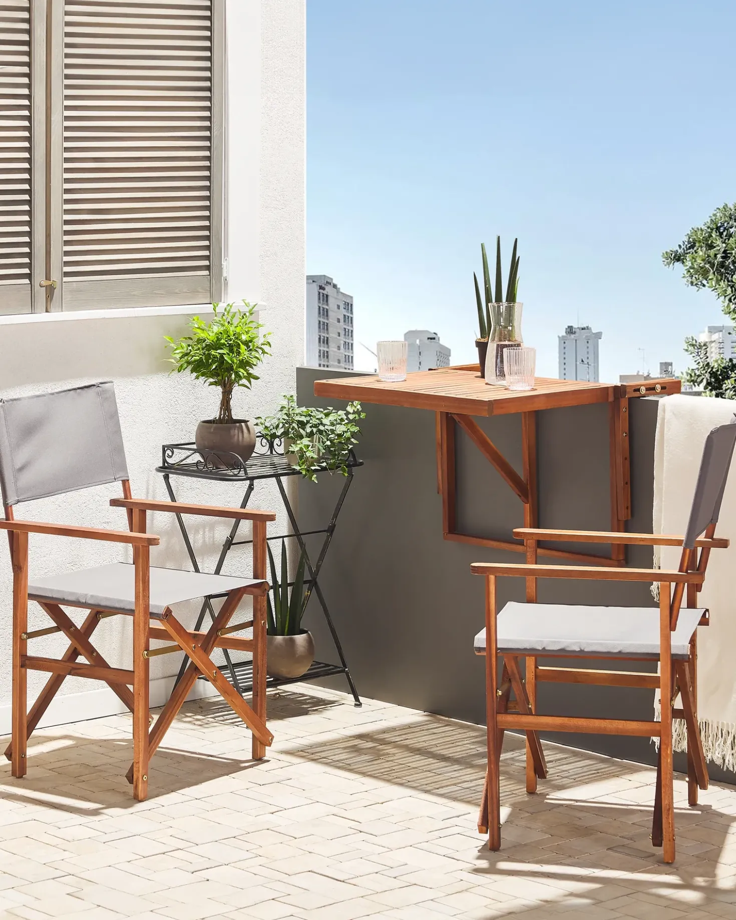Set di 2 sedie da giardino CINE Legno d'acacia Grigio