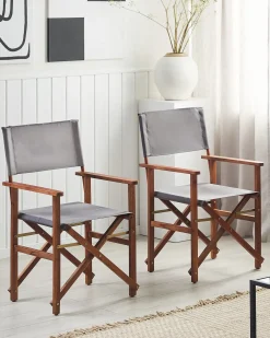 Set di 2 sedie da giardino CINE Legno d'acacia Grigio