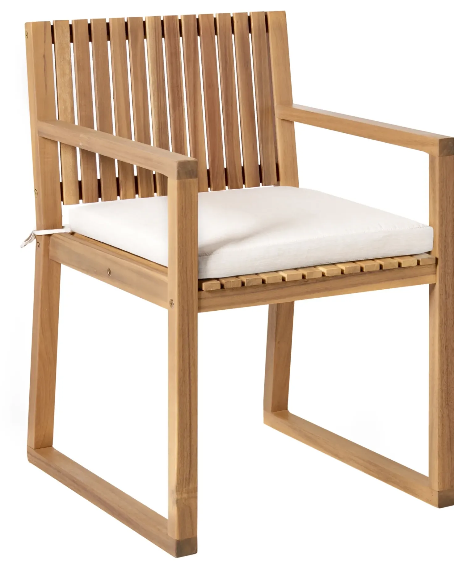 Set di 2 sedie da giardino con cuscini SASSARI PREMIUM Legno di acacia certificato Beige chiaro